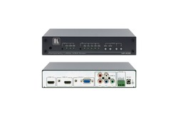 Kramer VP-435 - Масштабатор сигналов HDMI, VGA или YUV в сигнал HDMI c добавлением в него небалансного стерео аудиосигнала, с поддержкой HDCP