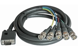 Переходный мониторный кабель Kramer VGA (HD15) Розетка на 5 BNC (Вилки), 75 Ом (4.6м)